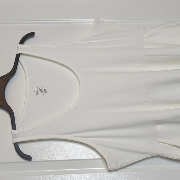 Torrid Mini Foxy Skater Dress White Sleeveless Comfy Closet Staple NWT 5 - Picture 5 of 10